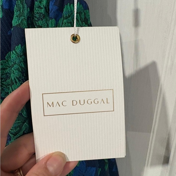 Mac Duggal Blue and Green Floral Maxi Dress - Picture 4 of 5